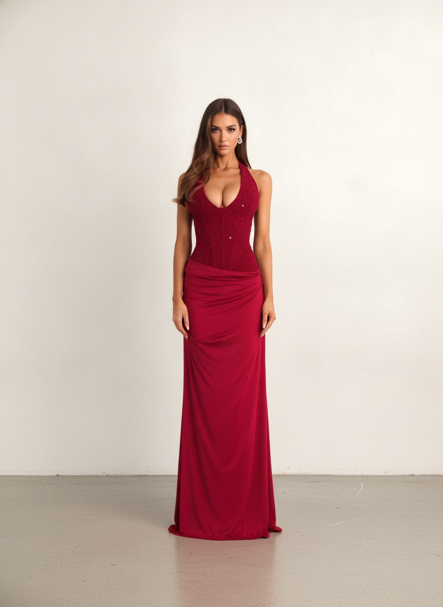 Vestido Rojo italiano Tejido