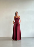 Vestido Corset Satin - Dark Rust