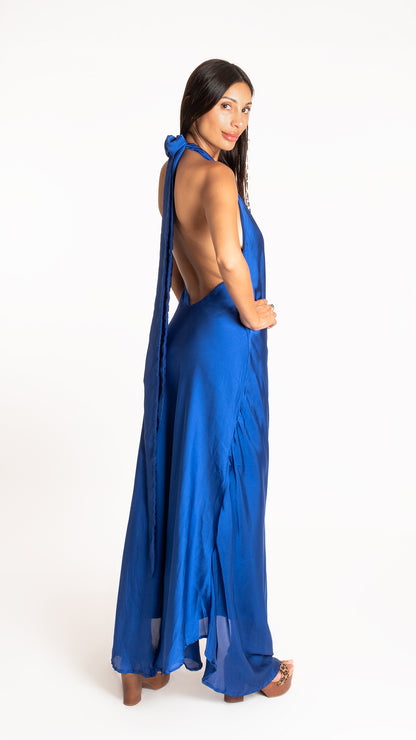 Vestido halter azul