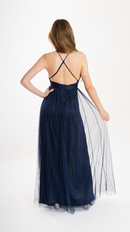Vestido Tul azul marino