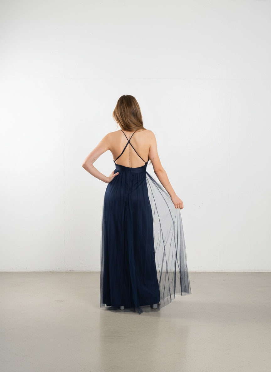 Vestido Tul - Azul Marino