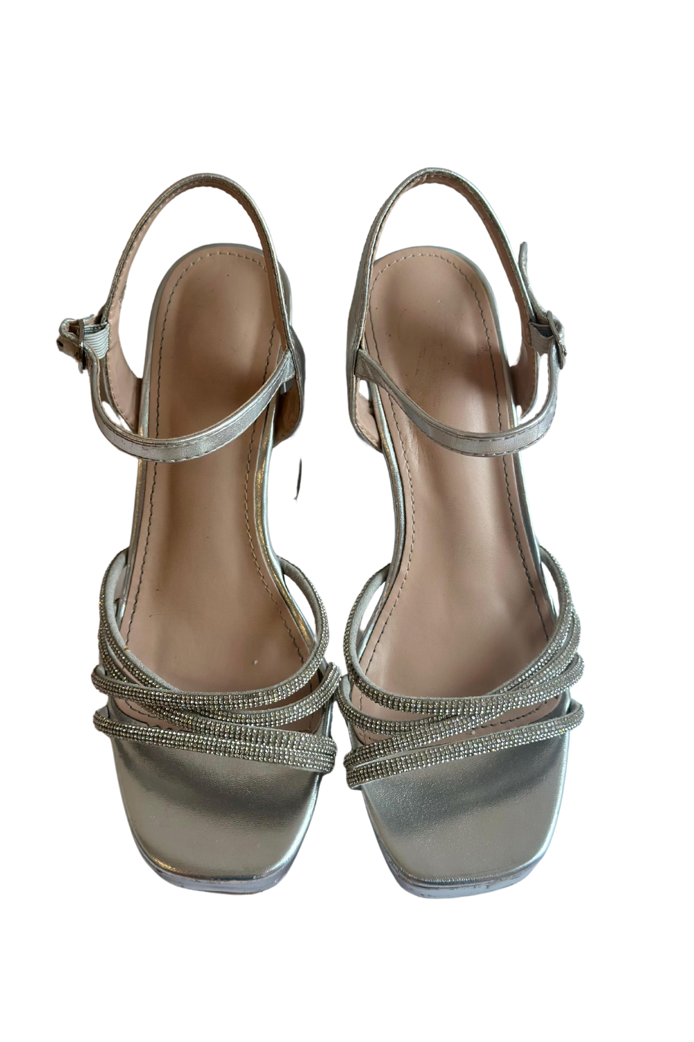 Zapatos Plateados con Brillo