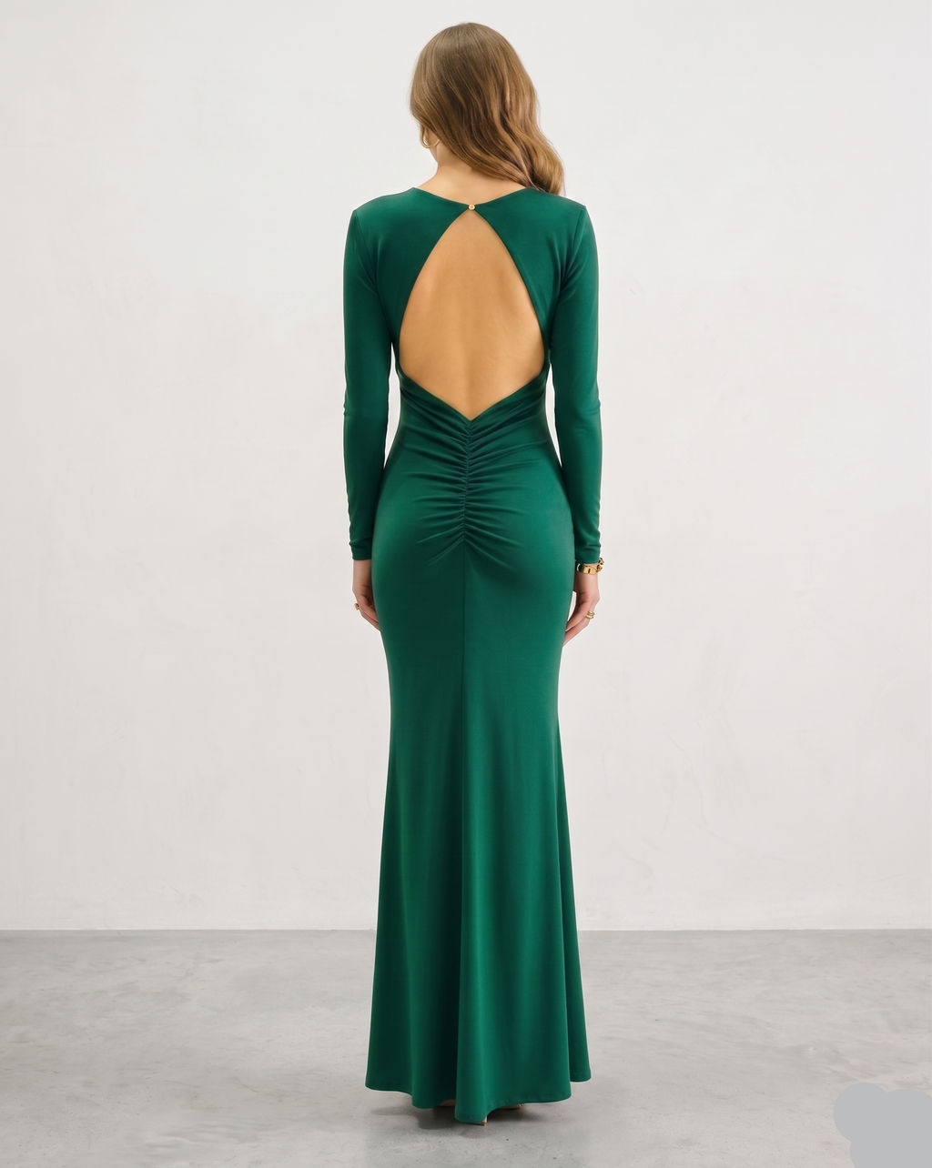 Vestido Manga Larga - Verde Botella