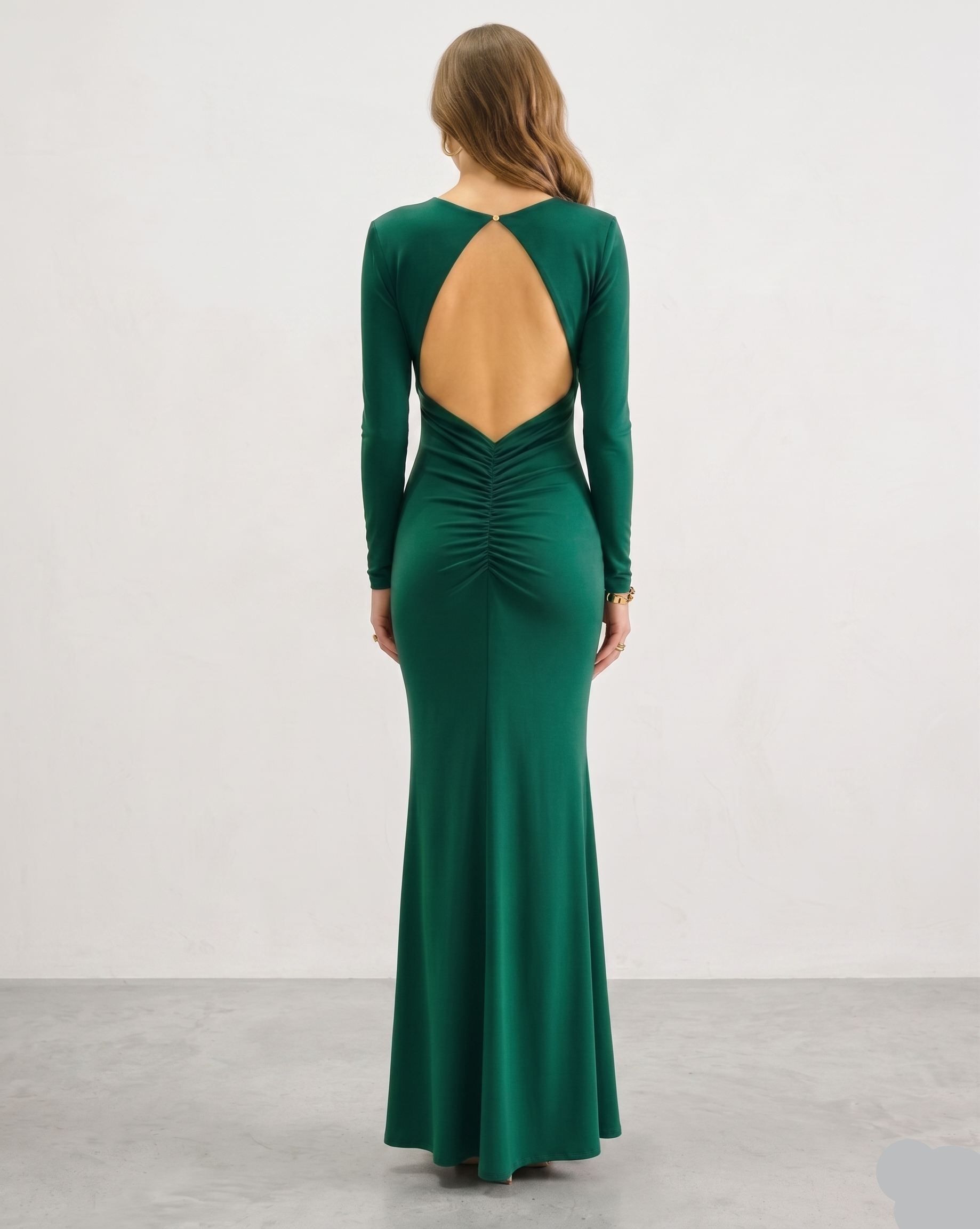 Vestido Manga Larga - Verde Botella