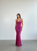 Vestido Lentejuelas -  Fucsia
