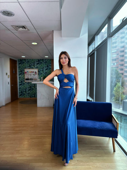 VESTIDO NEREA - AZUL PETROLEO
