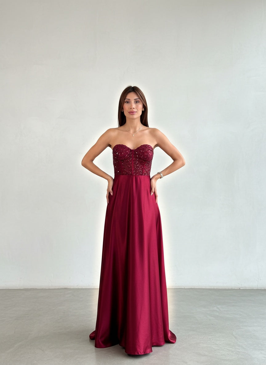 Vestido Corset Strapless - Burdeo