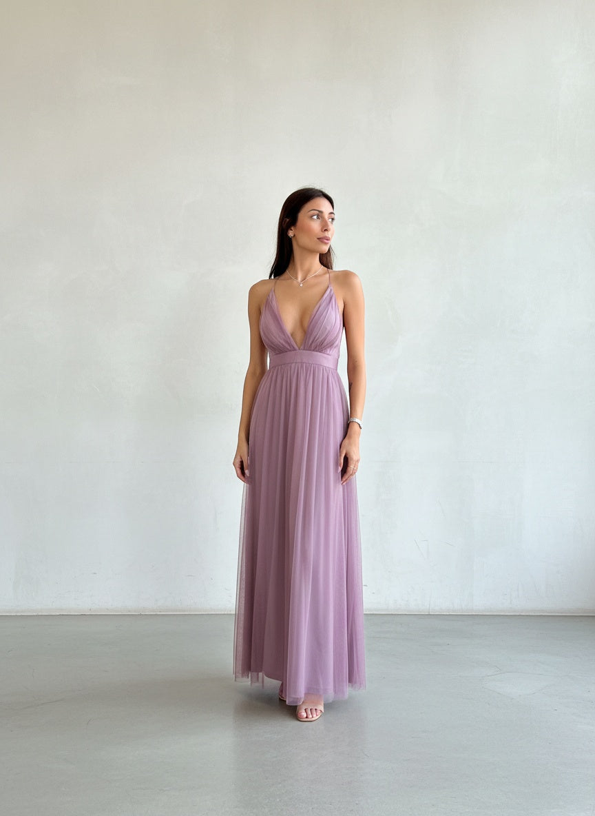 Vestido Tul - Malva
