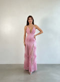 Vestido Tul Flores Velvet - Palo Rosa