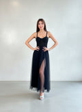 Vestido Corset con Tul - Negro