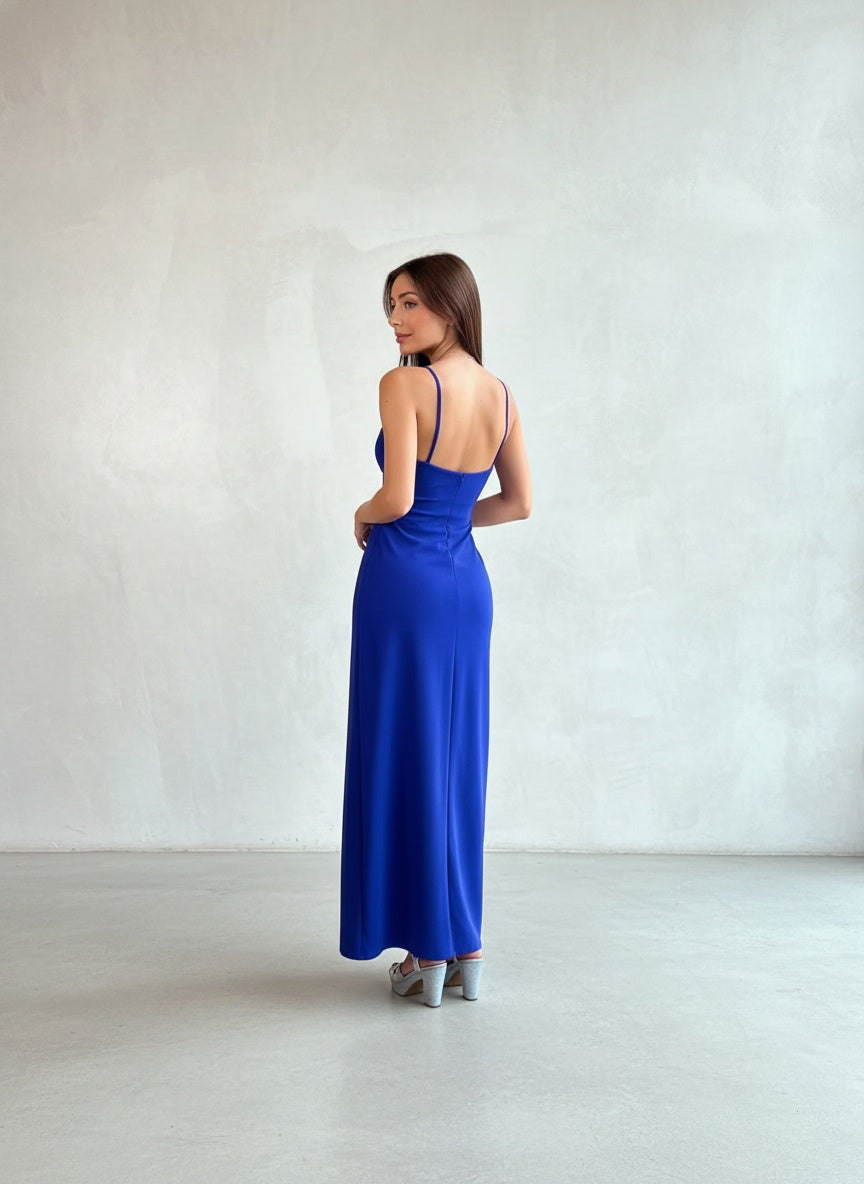 Vestido Cruzado - Azul Rey