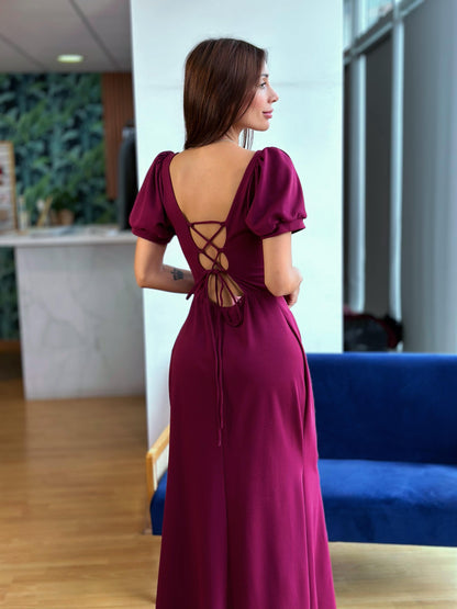 VESTIDO MANGA GLOBO - BURDEO