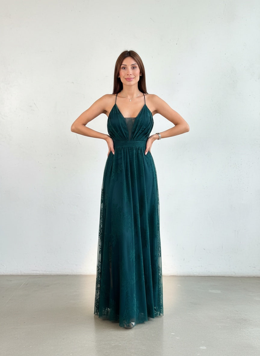 Vestido Tul - Verde Botella
