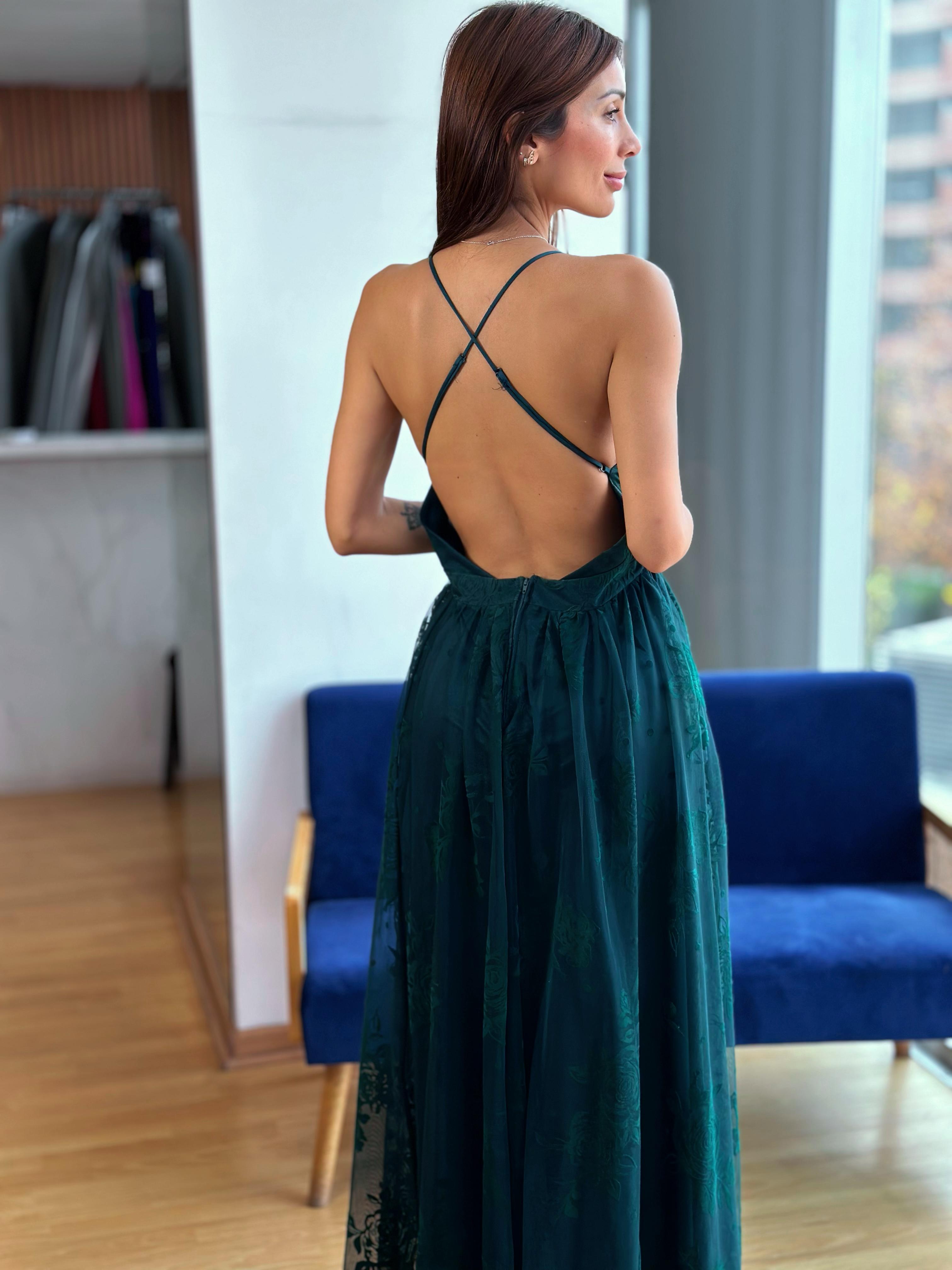 Vestido Tul - Verde Botella
