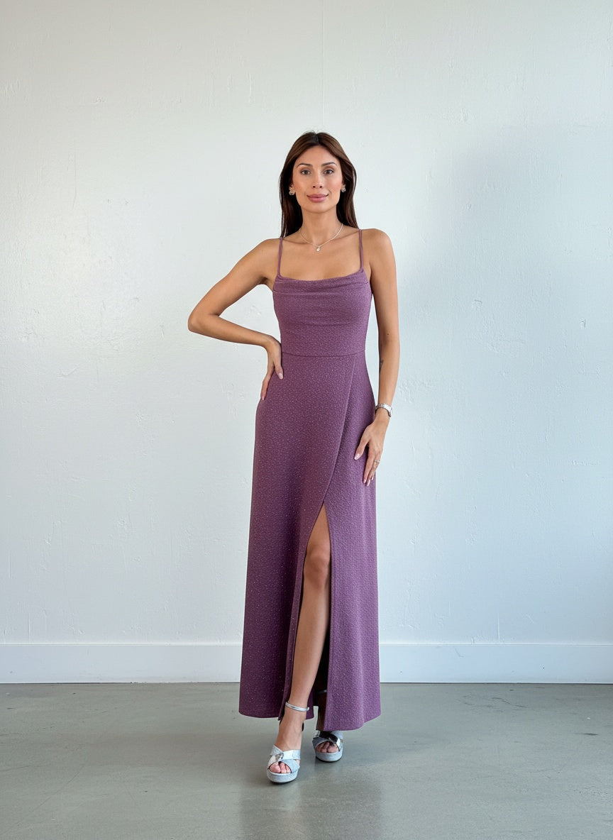 Vestido Brillos - Malva/Lila