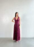 Vestido Mostacillas - Burdeo