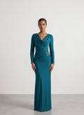 Vestido Hebilla - Azul Petroleo