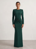 Vestido Manga Larga - Verde Botella