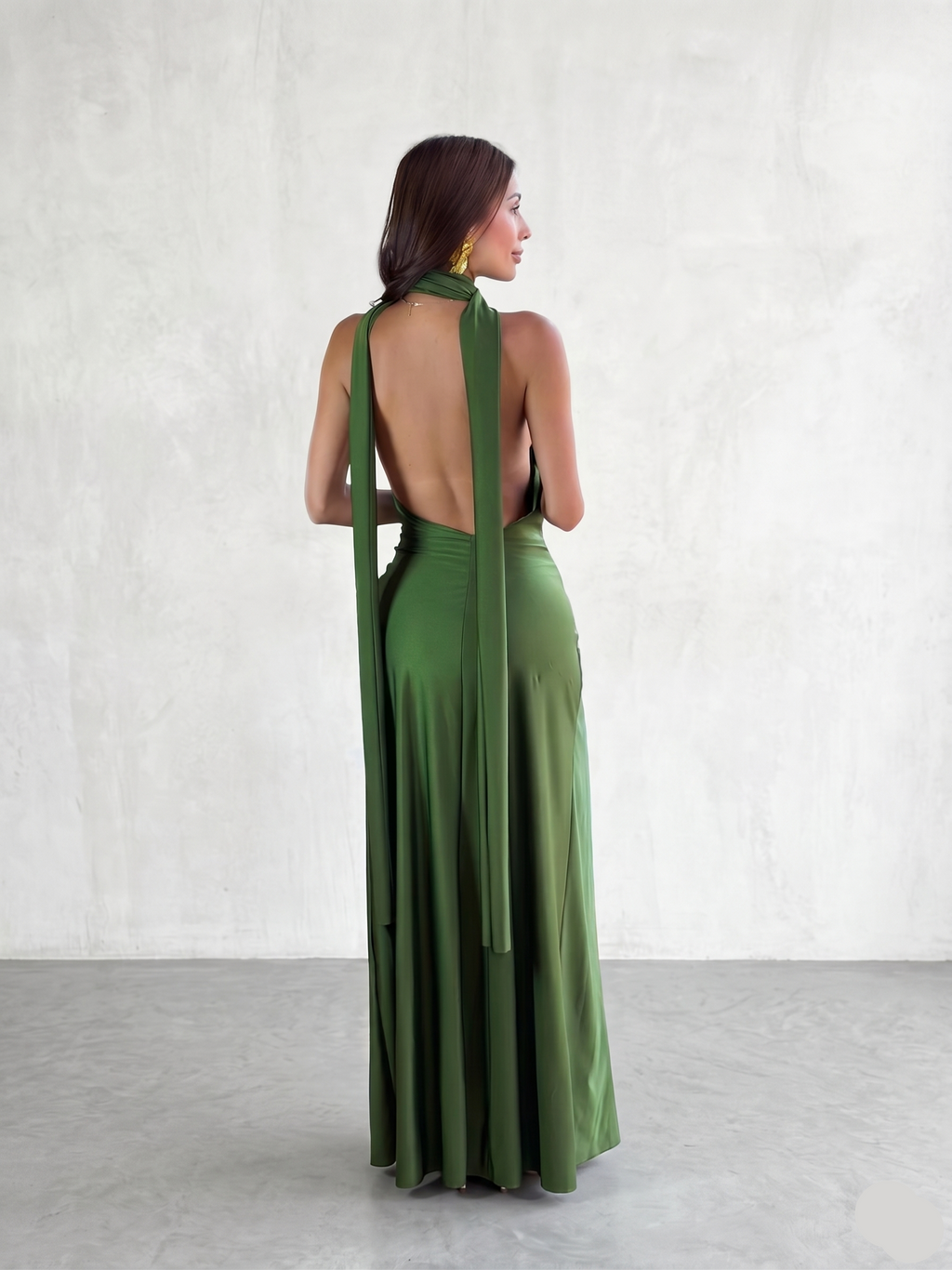 Vestido Multiposición Verde Oliva - Lycra Dupont