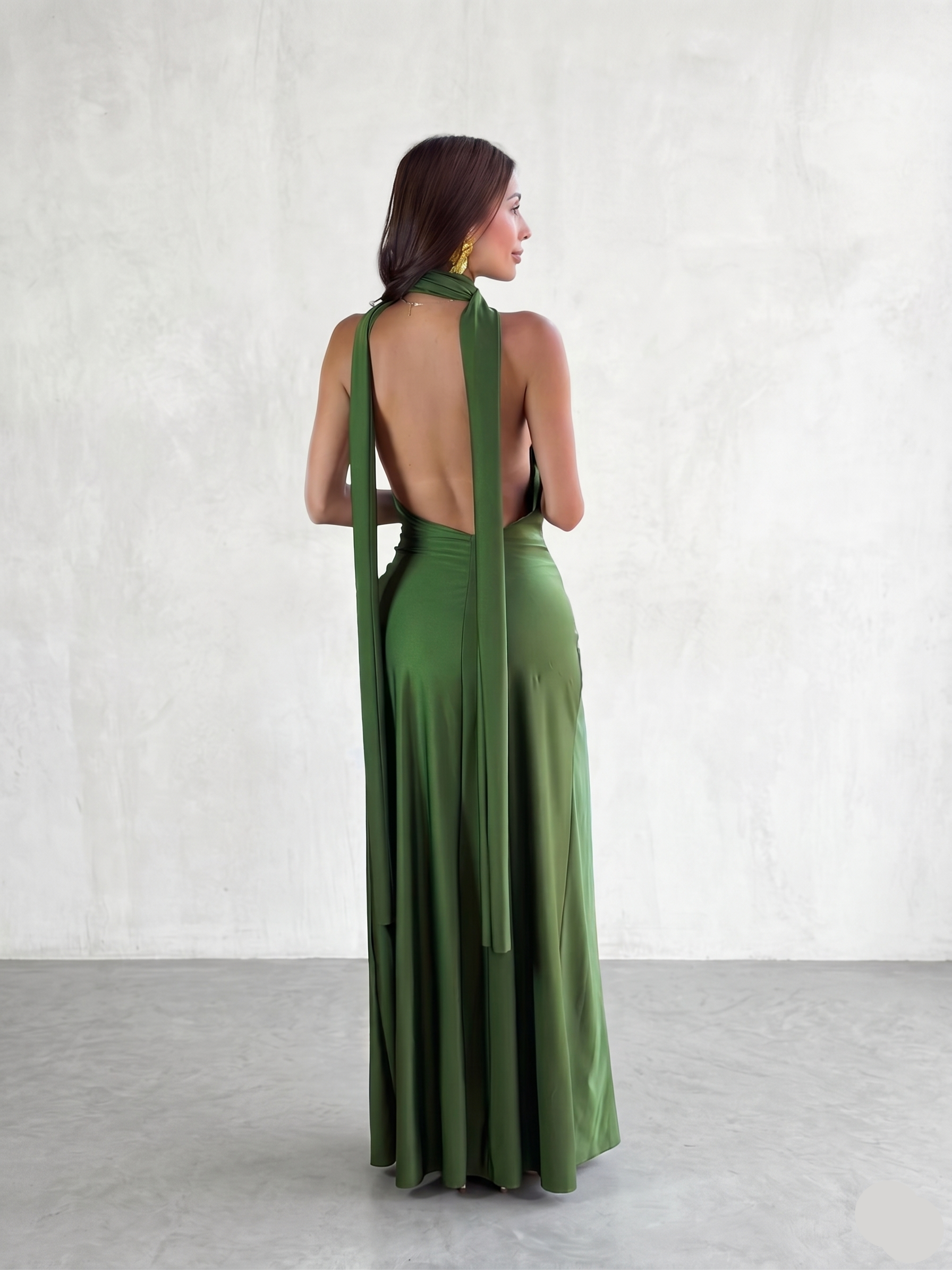 Vestido Multiposición Verde Oliva - Lycra Dupont
