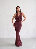 Vestido Brillos Sirena - Café