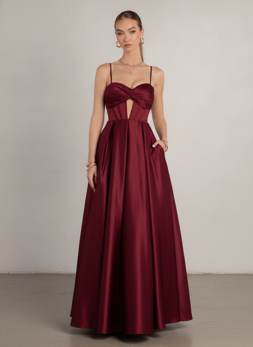 Vestido Gala Burdeo