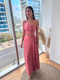 Conjunto Rosa Viejo Top asimetrico