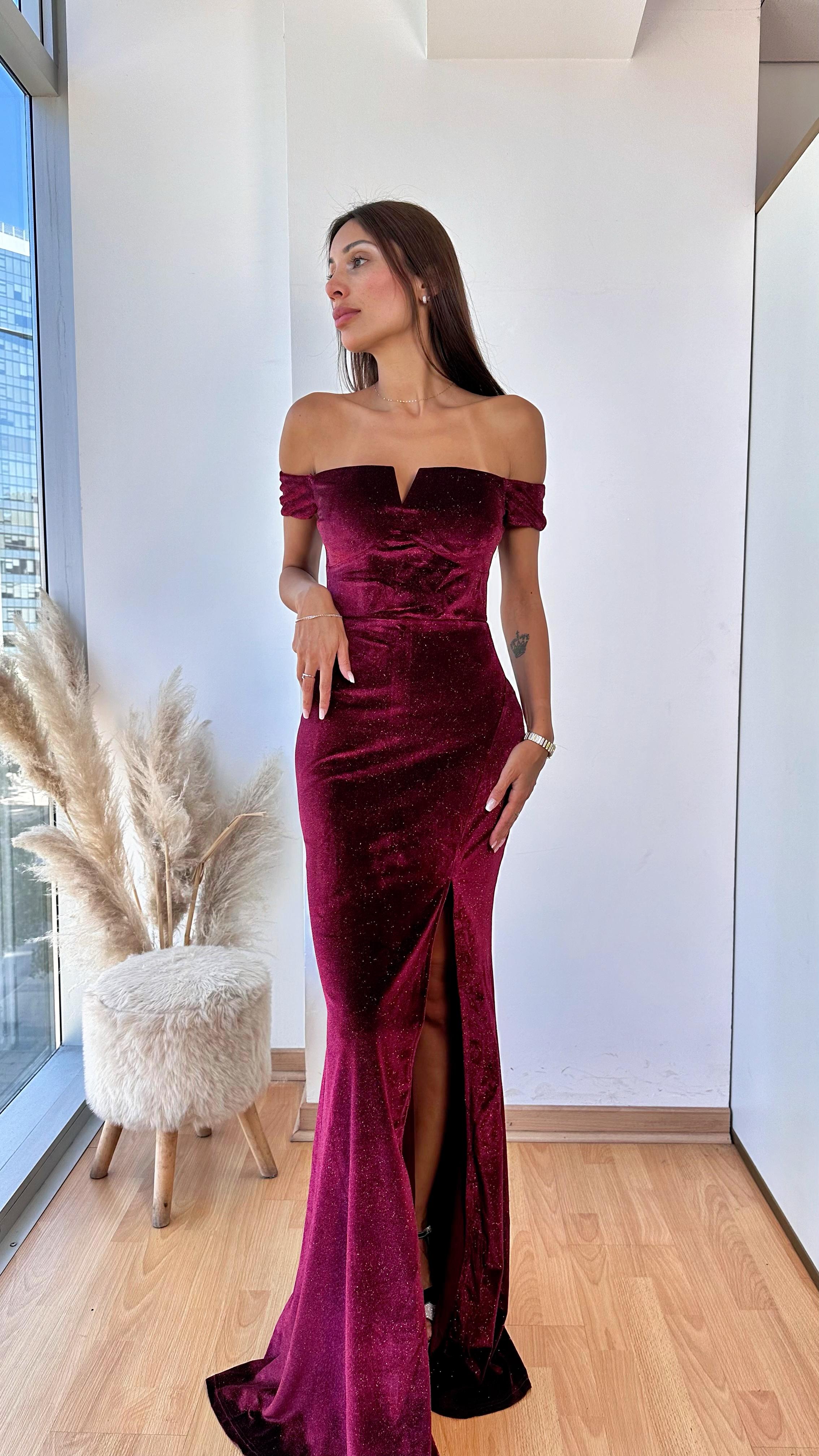 Vestido de Terciopelo - Burdeo