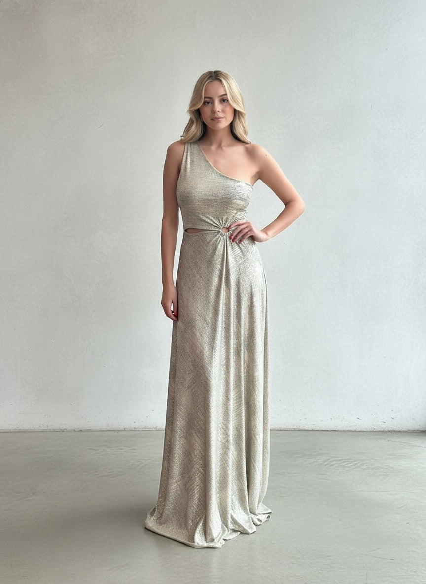 Vestido Asimetrico - Dorado
