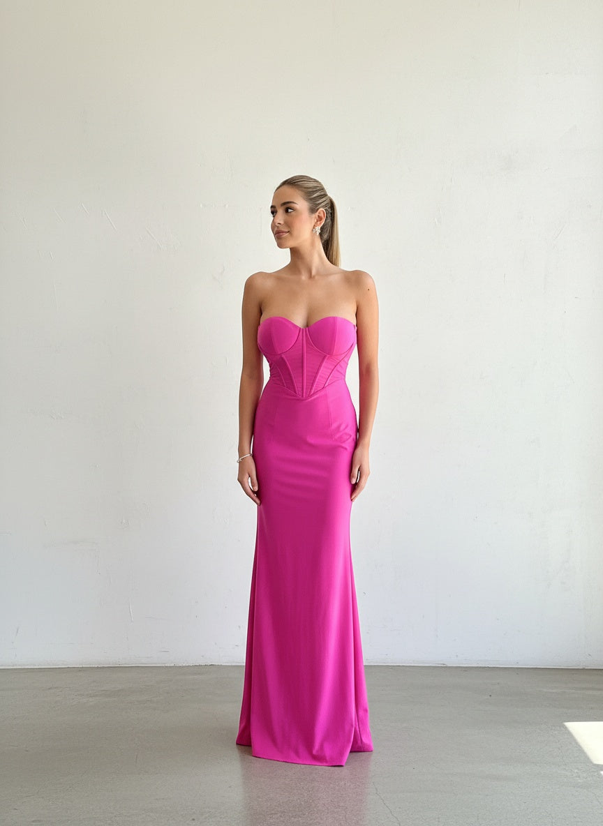 Vestido Corset Lycra - Fucsia