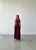 Vestido Encaje Falda Lycra - Burdeo