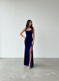 Vestido Velvet Ajustable - Azul Rey