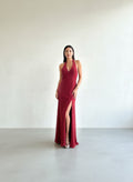 Vestido Espalda Descubierta - Burdeo