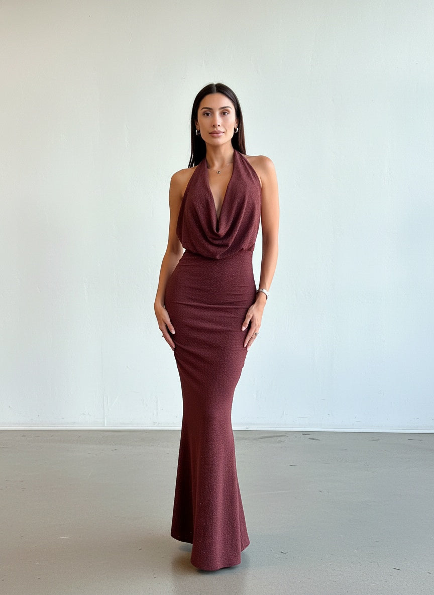 Vestido Brillos - Café chocolate
