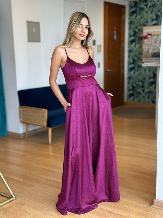 Vestido Brillos - Morado