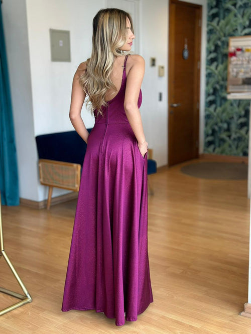 Vestido Brillos - Morado
