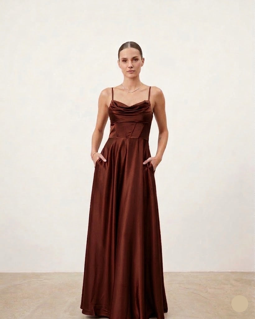 Vestido Satin - Terracota Oscuro